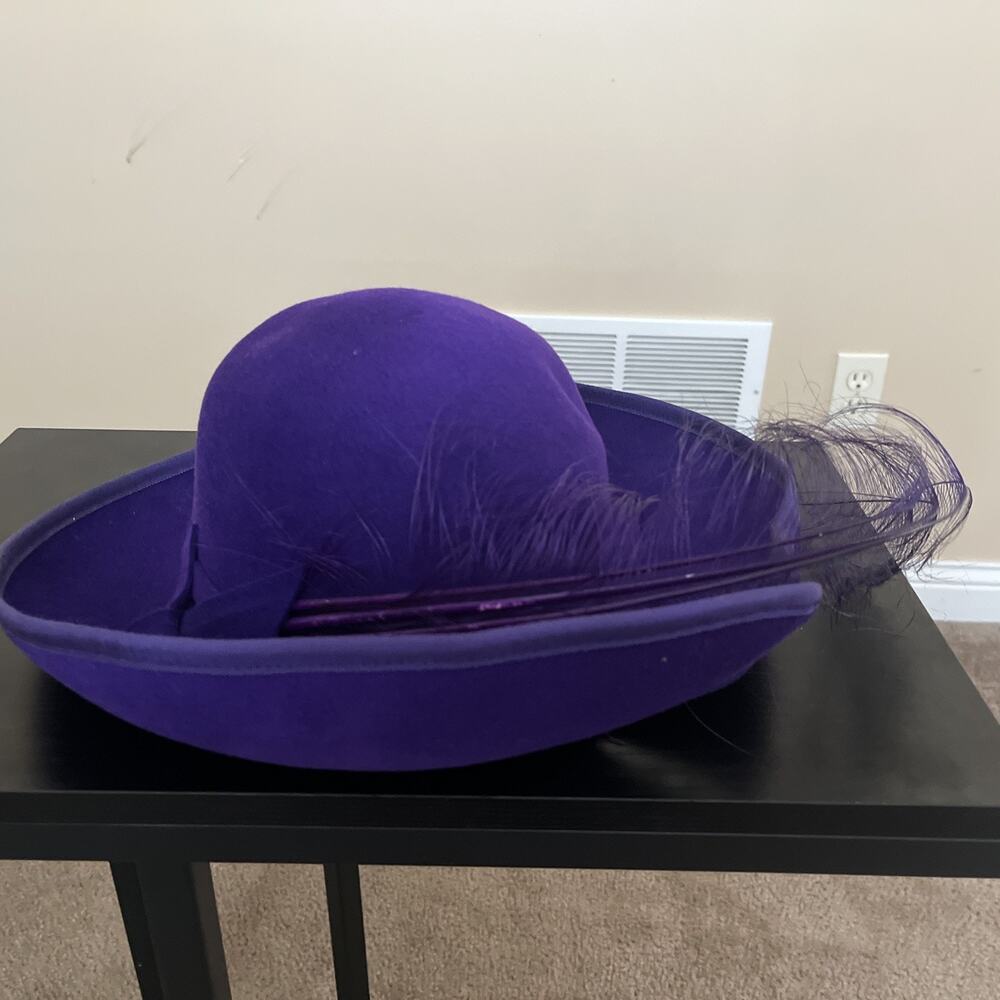 Jack Mcconnell Vintage hat, Purple Wool, Beautiful Unique. 100% Wool.